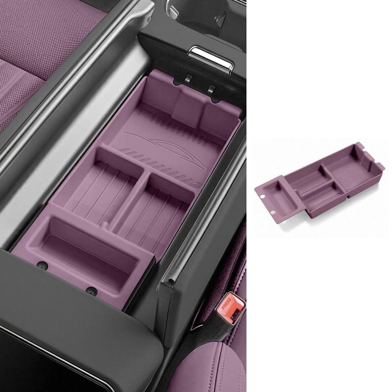 For Xiaomi SU7 2026 Car Center Console Armrest Storage Box Tray Organizer Anti-Slip Mats Storage Tidying Car Storage Box