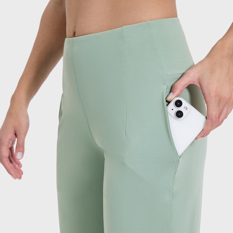 New High Elastic Nude Belly Yoga Pants Loose and Thin Straight Pants Running Fitness Sports Trousers SS