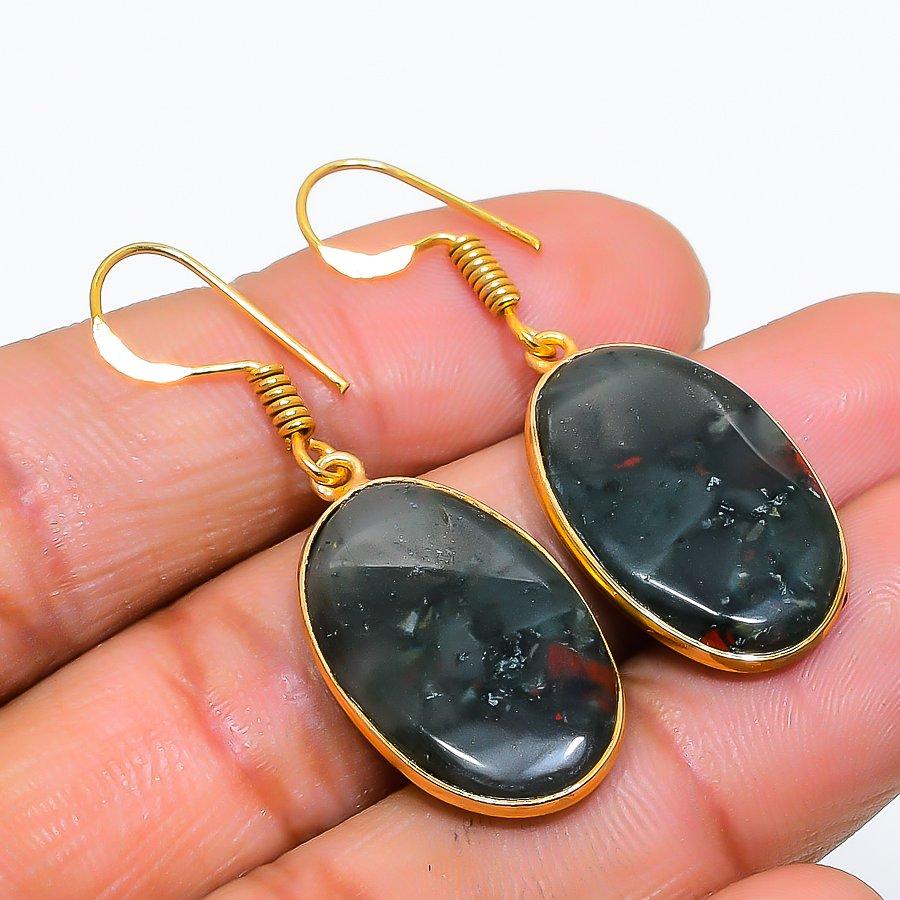 Boulder Opal Gemstone 925 Solid Sterling Silver Jewelry Earring 1.65" GK-5757