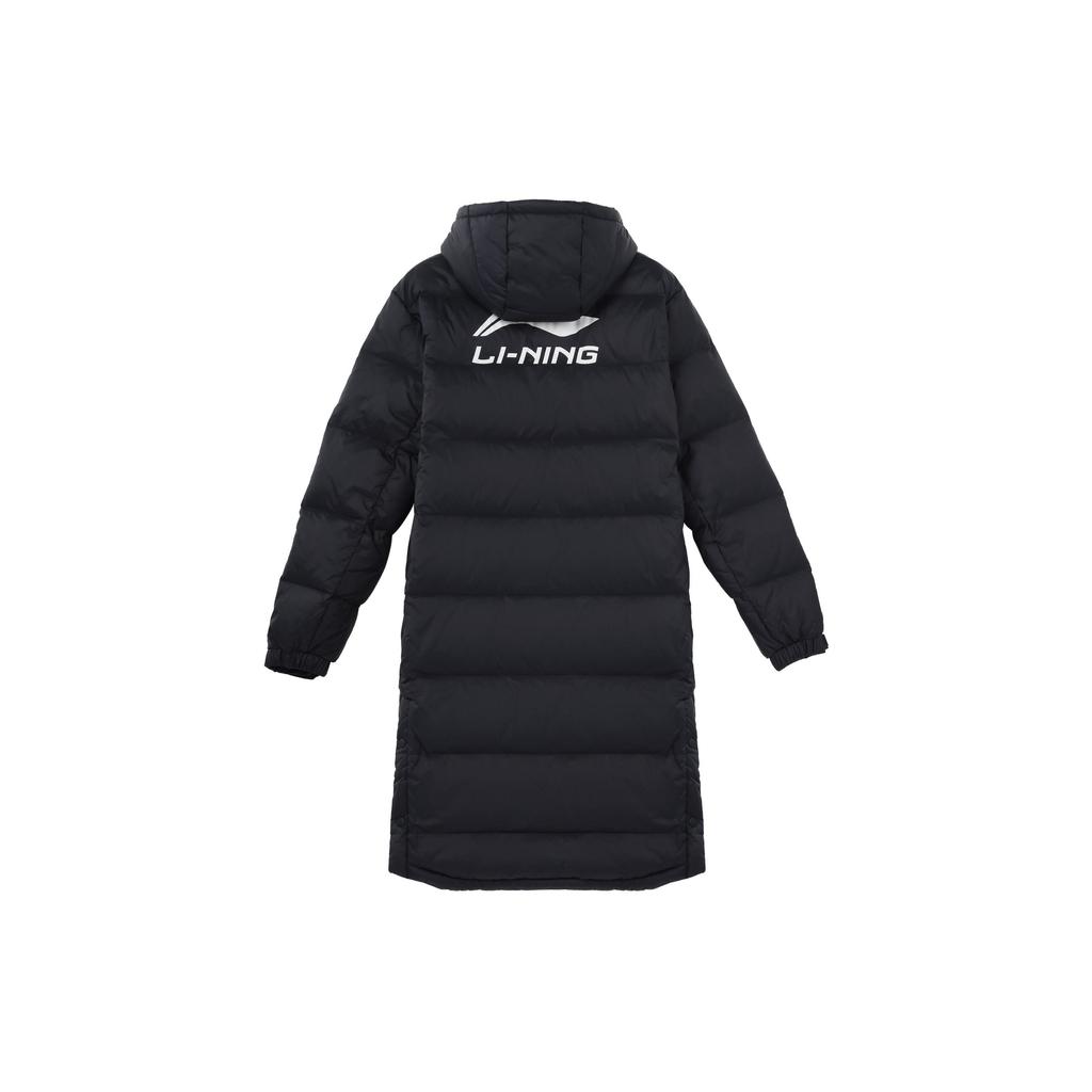 Li-Ning Long Hooded Jacket With Letter Logo Print Unisex Jackets Black AYMS005-1