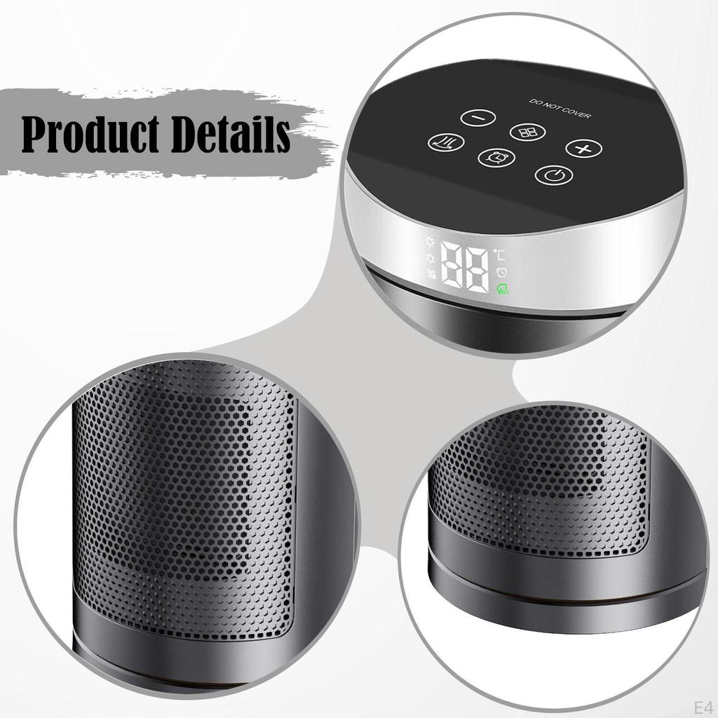 Space Heater 90° Oscillating 1500W Room Small for Bedroom Home Indoor