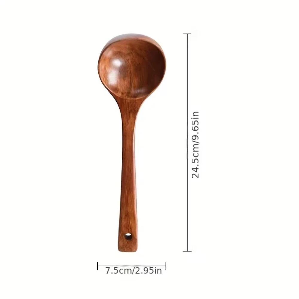 1 Piece Wooden Soup Spoon Non-stick Cooking Spoon, Anti Scalding Soup Spoon Long Handle Wooden Spoon Suitable for Soup and Rice