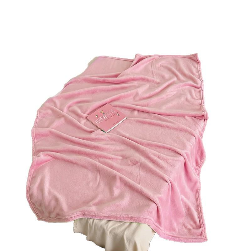 Solid Color Flannel Thin Blanket - Perfect for Office Naps, Sofa Throws, Summer Use, and as a Small Bed Sheet