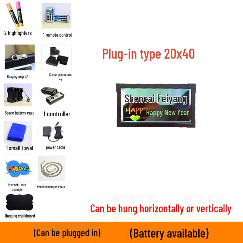 LED Blackboard Stall Display Sign - Luminous Advertising Menu Board