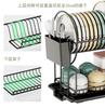 2 Tier Dish Drying Rack Drain Board Set Tableware Drainer Kitchen Countertop Storage  Space Saving Organizer for Countertop