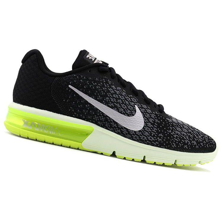 Nike Air Max Sequent Comfortable Mesh Low-Top Air Cushion Casual Running Shoes Unisex Sneaker Black Green 852461-011