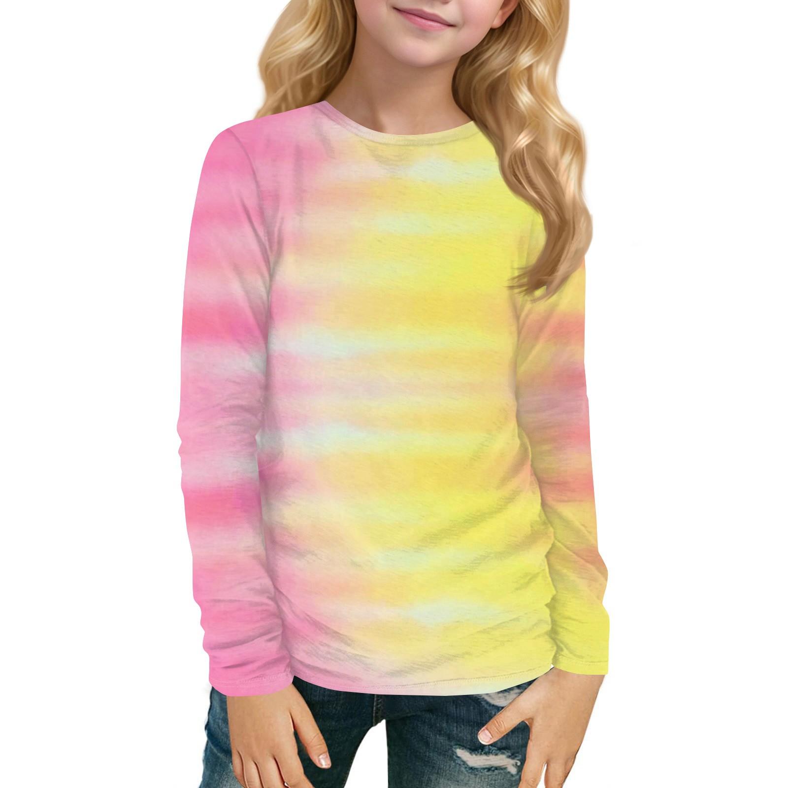 

Детский топ с длинным рукавом, круглым вырезом, с принтом, повседневный 160 жёлтый