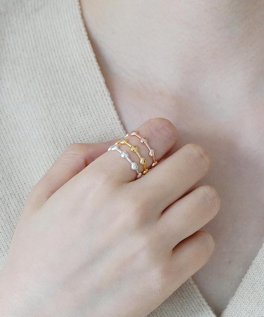 Alleun Silver 925 Heart Thumb Layered Ring Bold