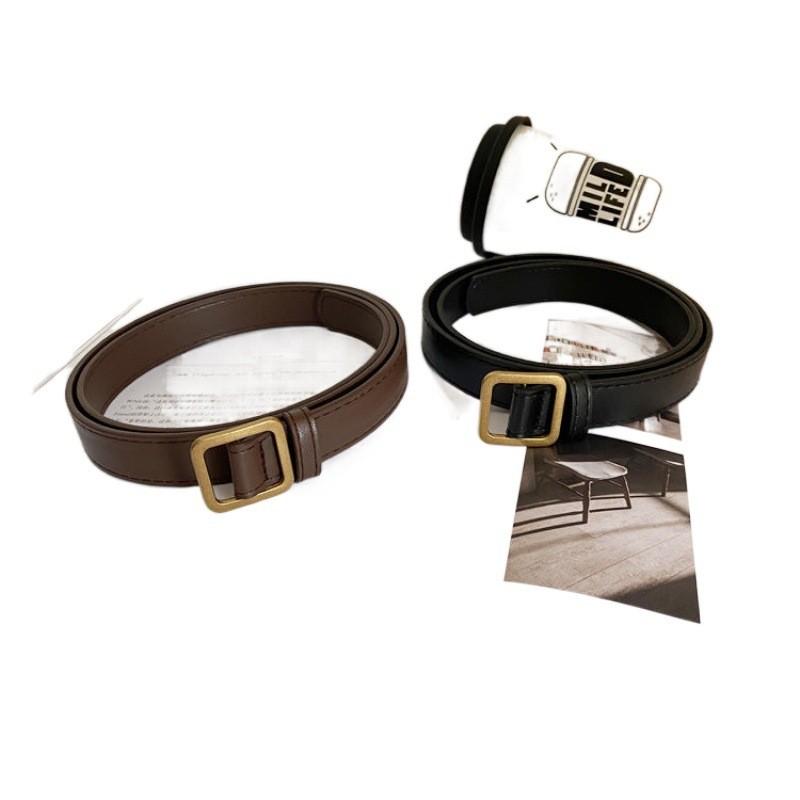 Stylish Womens Pu Belt With Vintage Square Buckle Available In Black And Brown For Fall 2023