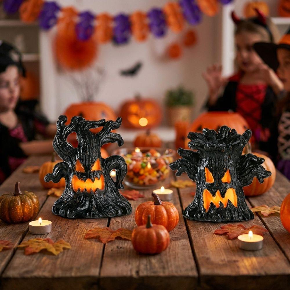 Resin Halloween Monster Tree Light Ornament Grimace Tree Tabletop Lamp Indoor Table Decor