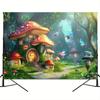 2D Enchanted Forest Fairy Tapestry, Magical Mushroom House Wall Hanging for Aesthetic Room Decoration