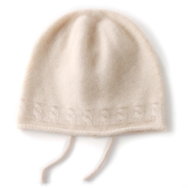 Winter new cashmere hat women's sports outdoor riding ear protection warm head hat drawstring sleeve head cold hat