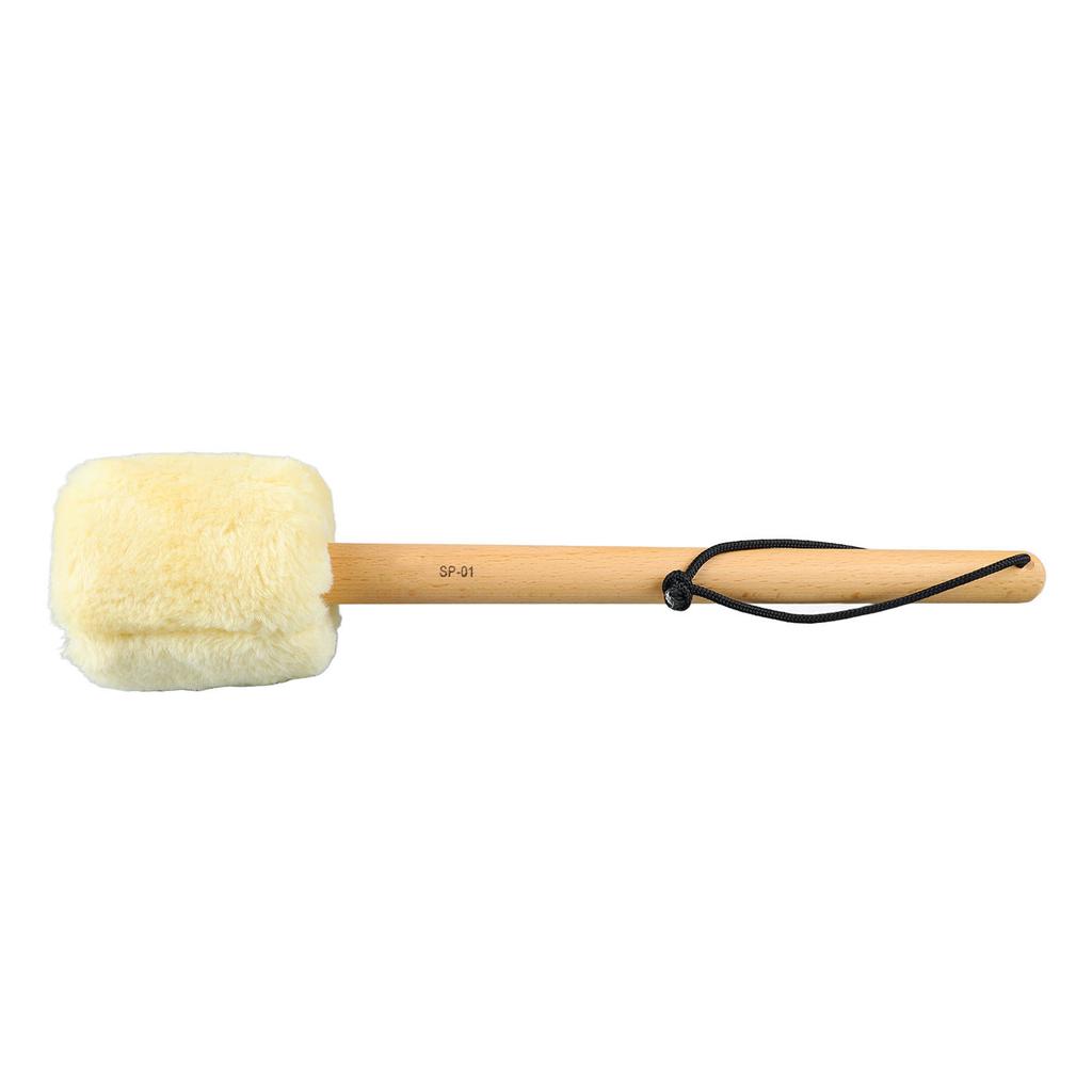 Drum Mallet Antislip Bass Drum Percussion Stick Hammer Wooden Musical Drumstick with Soft Felt Beige SP 01 37cm