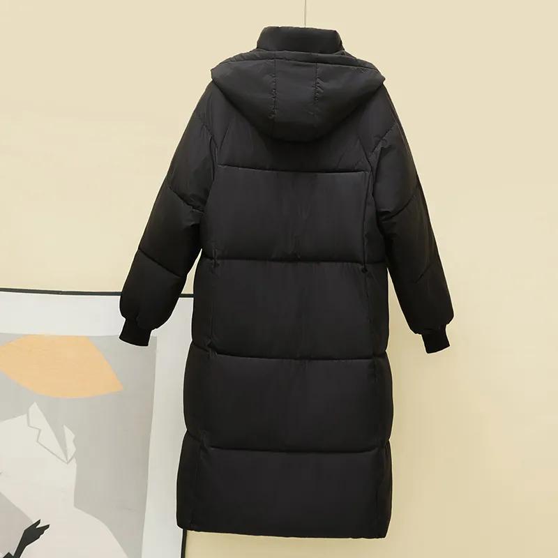 Winter Women's Long Parkas Jacket Fashion Slim-fit Down Cotton Hooded Thick Warm Parka Puffer Coat Windproof Overcoat Outer