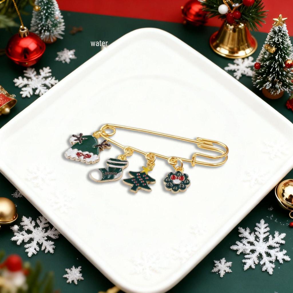 2022 Cross-Border Metal Brooch: Cartoon Christmas Tree Badge for Clothing