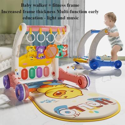 2 in 1 Neugeborenen Baby Walker Fitness Rahmen mit Musik & Licht Frühen Bildung Baby Trolly Fitness Rack Pedal Klavier Spielzeug für Infant