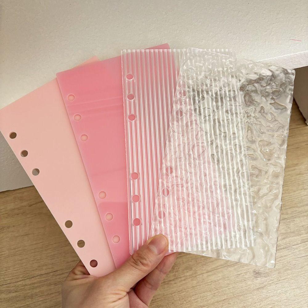 Acrylic A6 Notebook Cover Hard Transparent/Water Ripple Loose Leaf Notebook Shell DIY Photo Album Notebook