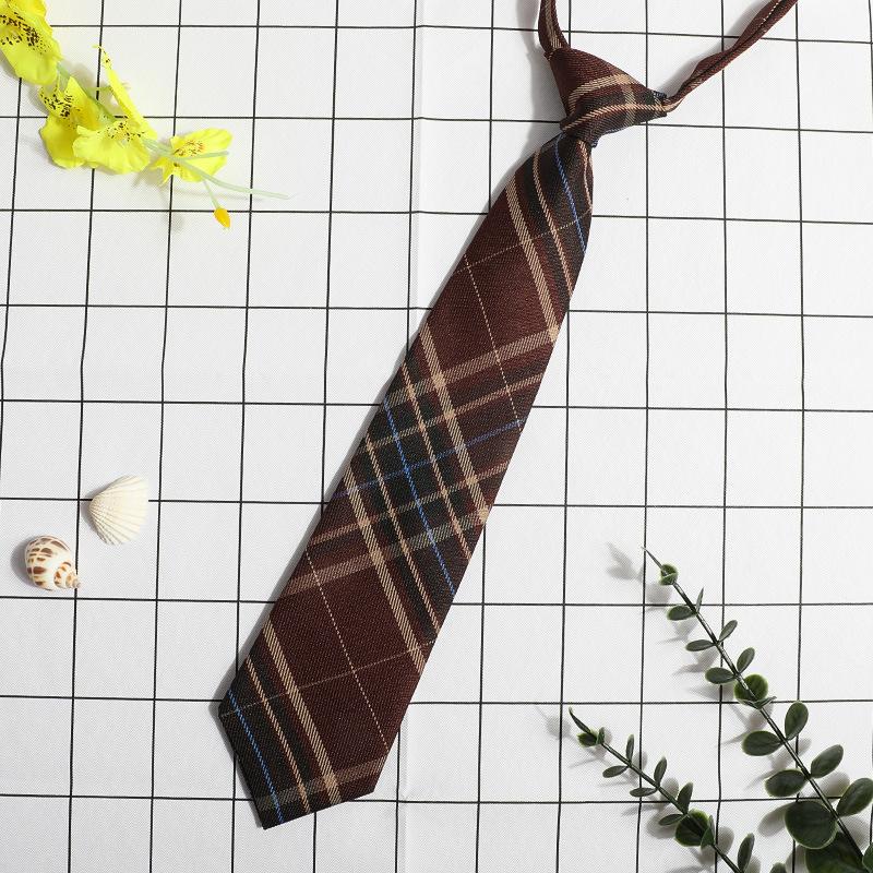 Jk Small Tie Female College Style Lazy Japanese Plaid Uniform Shirt Tie Student Ins Men'S And Women'S Short Styles Free Of Charge