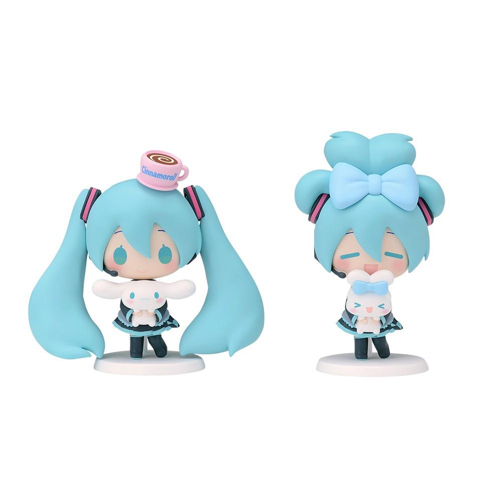 10CM Anime Hatsune Miku X Cinnamoroll Figure Q version Peripheral Collectible Models Decorative Decorations Children Kawaii Gift