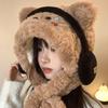 Lovely Panda Hat Warm Earflap Beanies Female Teens Winter Activity Ski Hat with Headphones Ear Protective Trapper Hat
