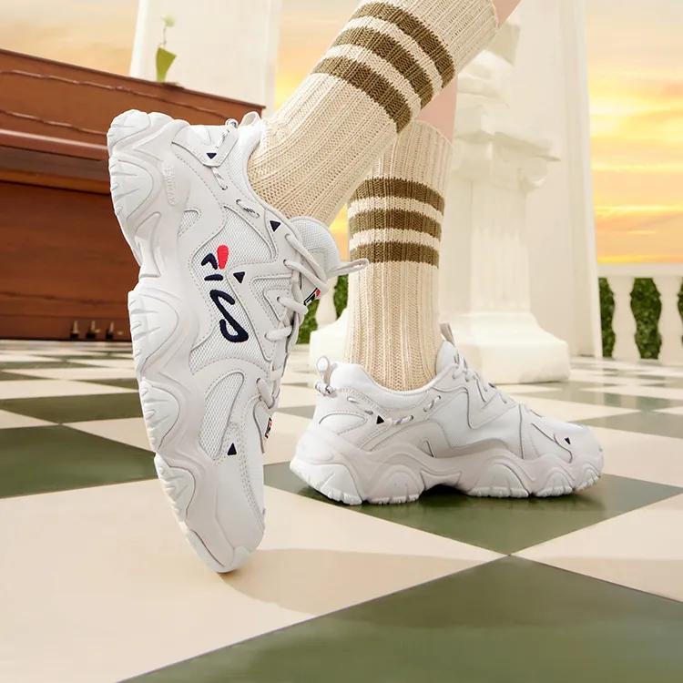 FILA Fluid 4 Lightweight Height Increasing Low top Casual Shoes Women's Antique White (Unisex) Casual Shoes F12W232127FAW