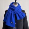 100 pure wool knitted scarf women's winter couple's simple and versatile solid color thickened scarf men's high-end shawl