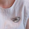 Stainless Steel Metal Shell Brooch for Women Men Punk Cool Irregular Smooth Brooch Pin Suits Bags Jewelry Accessories