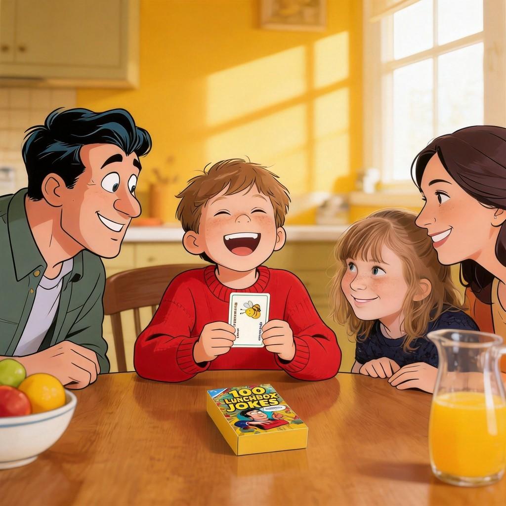 Card Game Lunchbox Jokes With Interactive Fun For Family And Kids