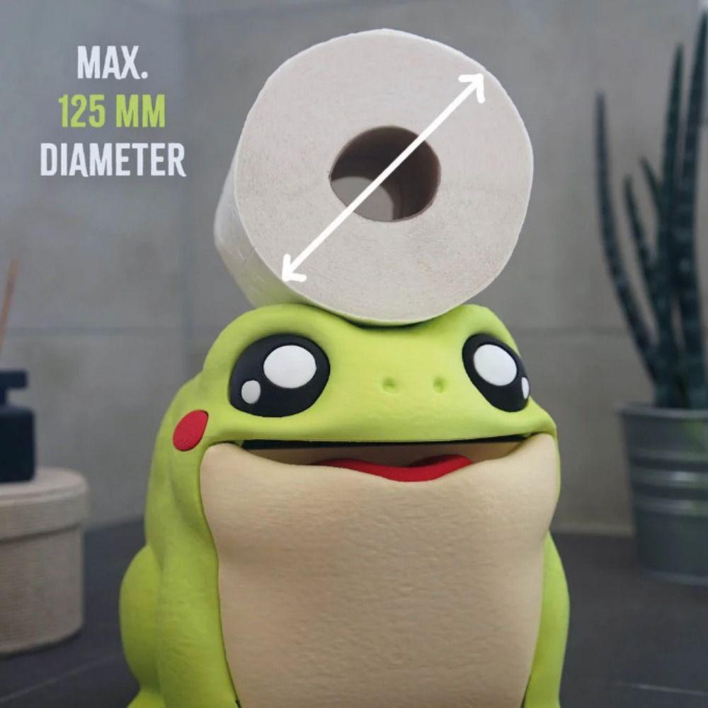 Large Opening Frog Toilet Paper Holder Dust-proof Big Mouth Creative Paper Towel Box 3D Printed Space Saving