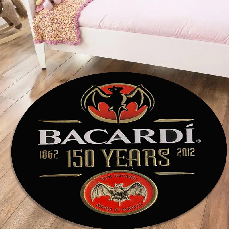 

Bacardi 150 Years Round Area Rug,Carpet Rug for Living Room Bedroom Sofa Playroom Decor,Non-slip Floor Mat30 80cmx80cm