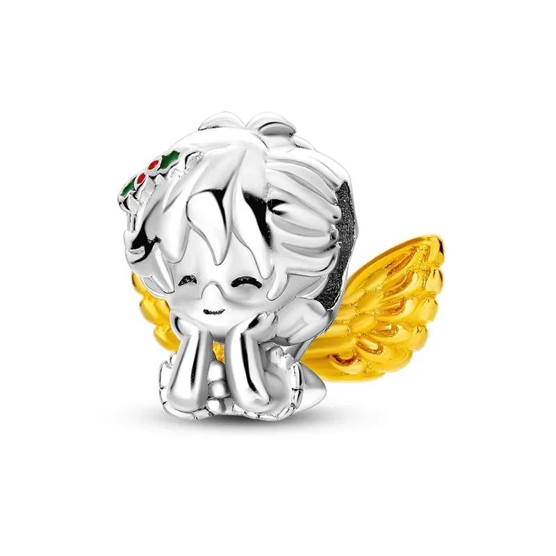 925 Sterling Silver Beads Yellow Moon Sunflower Butterfly Giraffe Beads Pendant Charms Fit 4mm Aperture Bracelet Jewelry Making