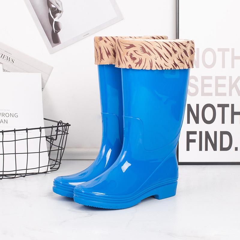 Golden Elephant Water Shoes Women's High Tube Without Lining Quick-drying Rain Shoes Adult High Heel Waterproof Glue Shoes Work Shoes Low Heel