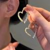 111 Silver Needle Gold and Silver Contrasting Color Cross Love Earrings Female, Niche Design High-end Fashion Fringed Stud Earrings