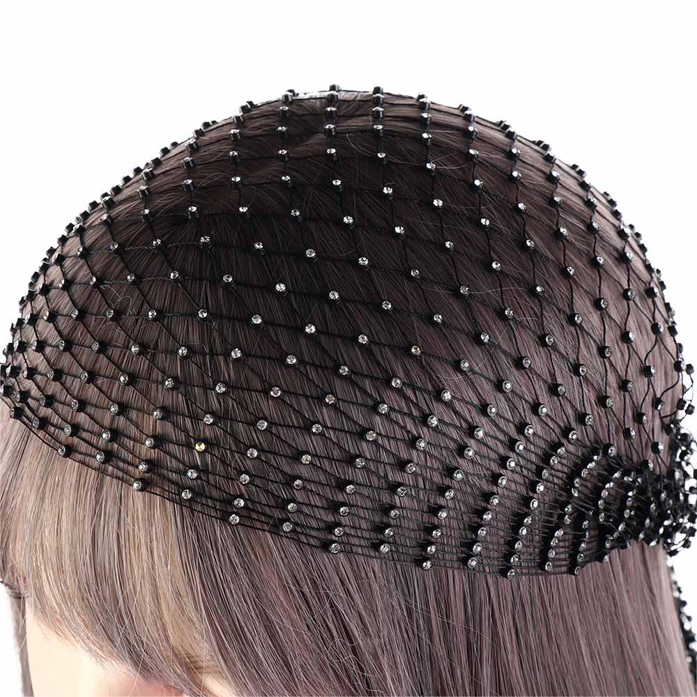 Accessories Summer Hair Nets Mesh Head Scarf Cap Rhinestone Headband Women Hair Scarf Bling Turban