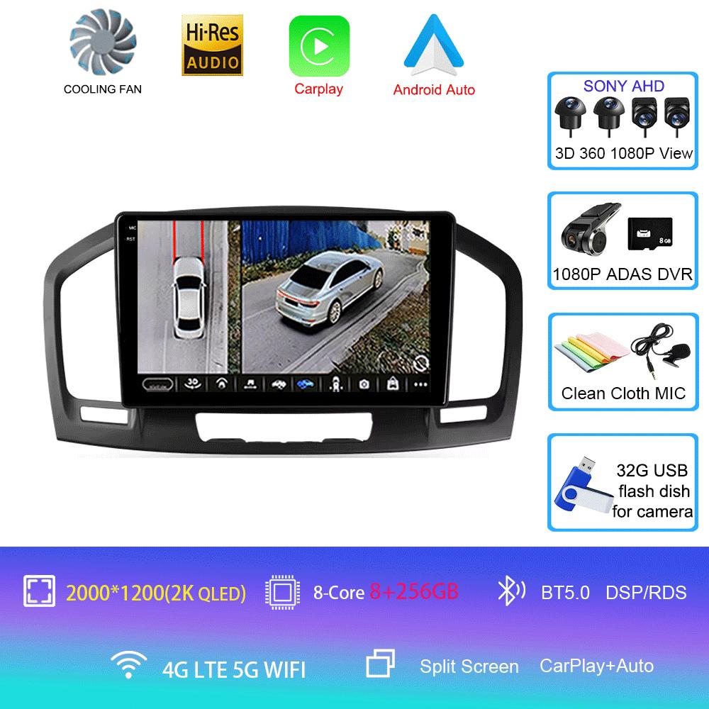 Car Radio Android 14 Carplay WIFI+4G For Buick Regal Opel Insignia 2009 2010 2011 2012 2013 Multimidia Player GPS Navi Stereo BT