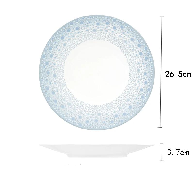 Keramikteller im Retro-Palaststil, kreativer runder Steak-Dessertteller, Luxushotel, exquisite Speiseteller, Haushaltsgeschirr