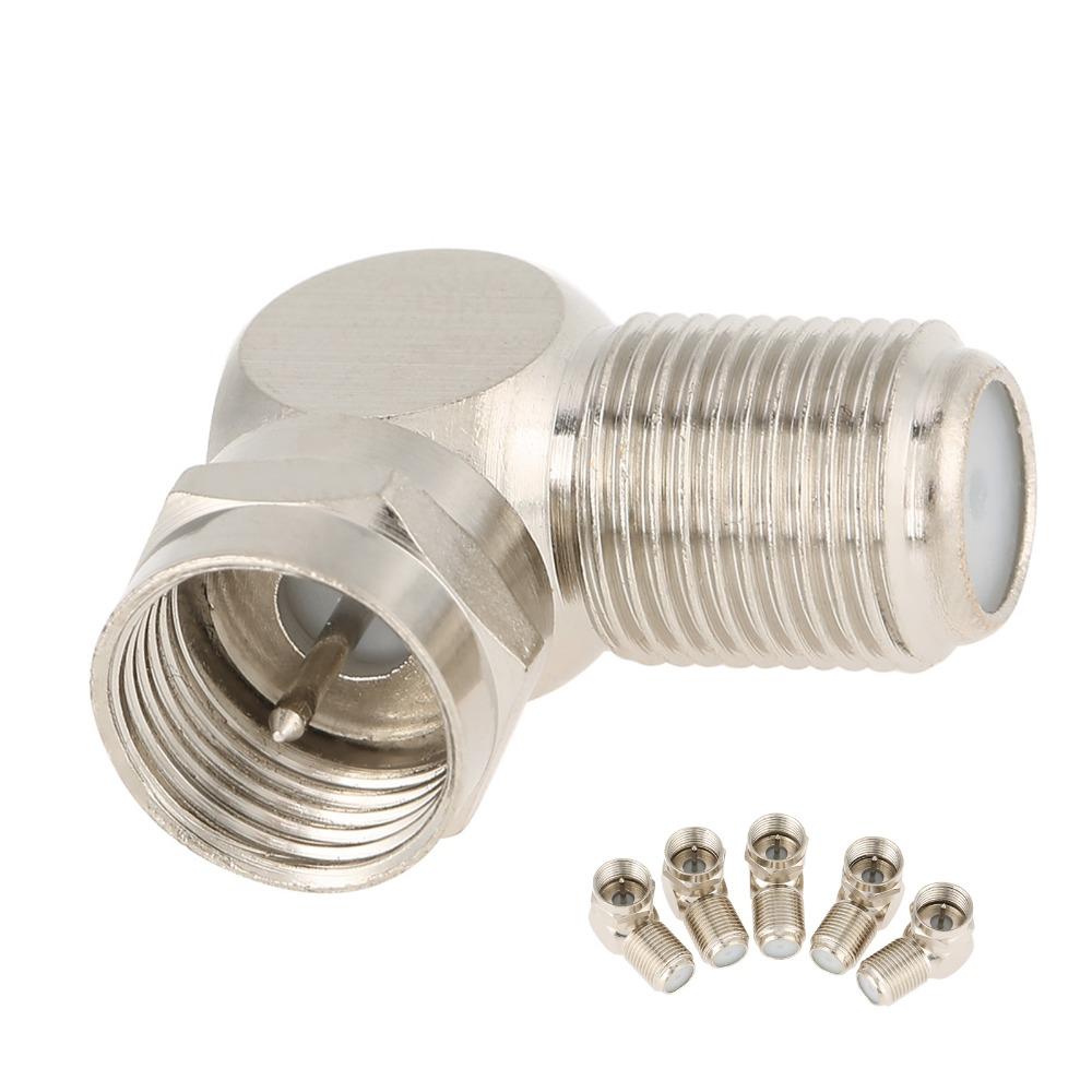 5PCS Practical Right Angle Connector 90 Degree F Type Adapter Coaxial Connector  Modem Connection