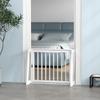 Dog Gate, Non-Slip, Freestanding, Extendable, Wood Frame, 71-190x38.5x56cm, White