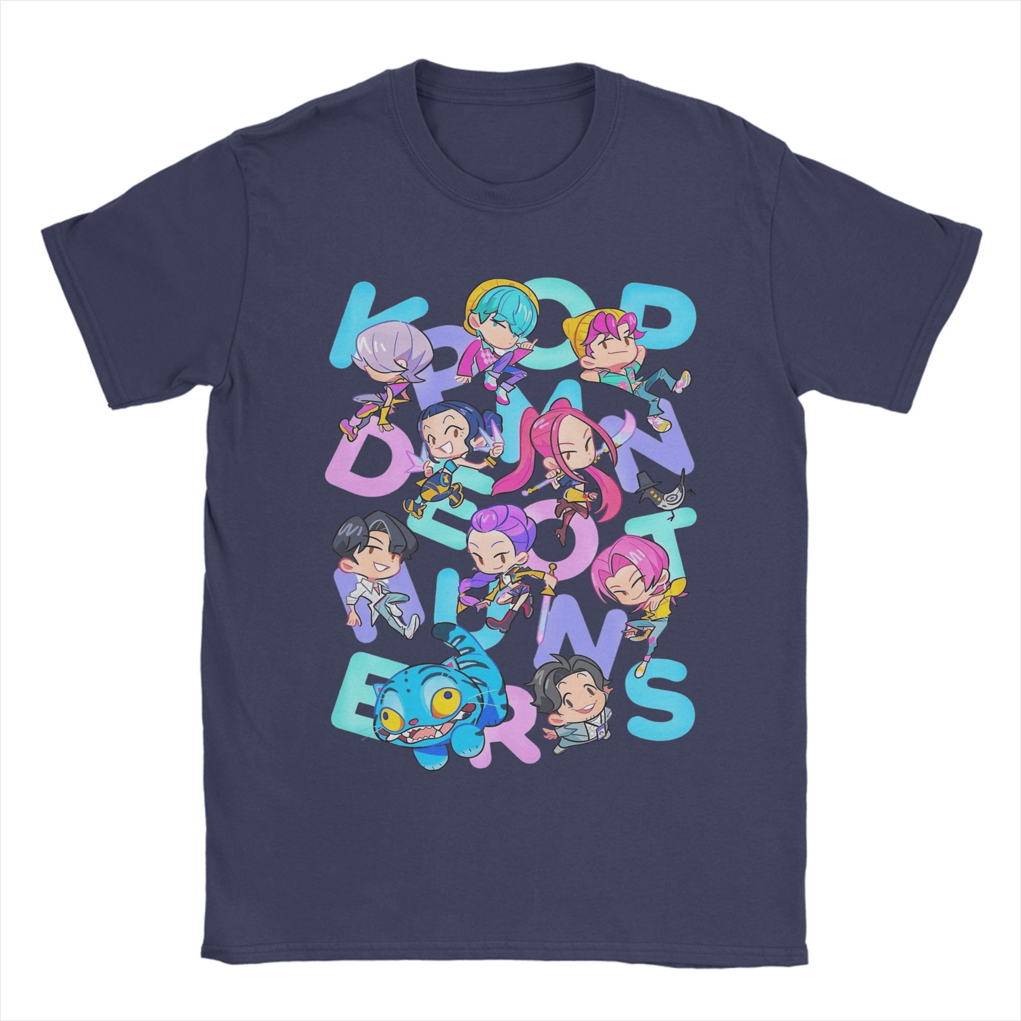 

Vintage Kpop Demon Hunters Saja Boys and Huntrix T-Shirt Men O Neck Cotton T Shirt Short Sleeve Tee Shirt Unique Tops 4XL