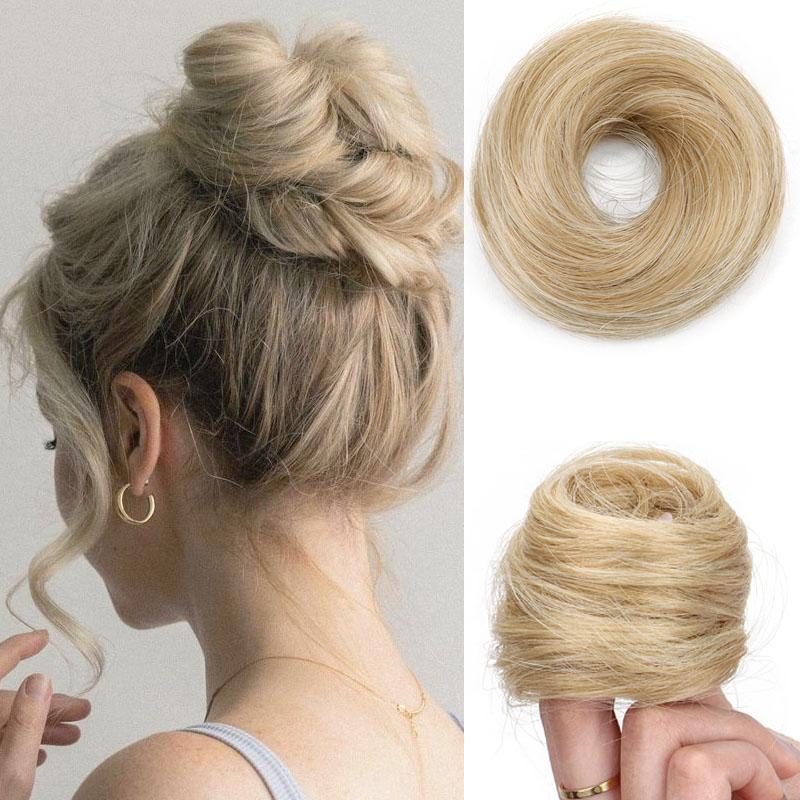 Messy Bun Hair Piece Synthetic Hair Natural Wave Chignon Ponytail Donut Updo Hair Piece Scrunchies for Women