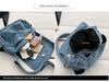 Korean Style Denim One-Shoulder Bag with Drawstring, Large Capacity Crossbody for School and Travel