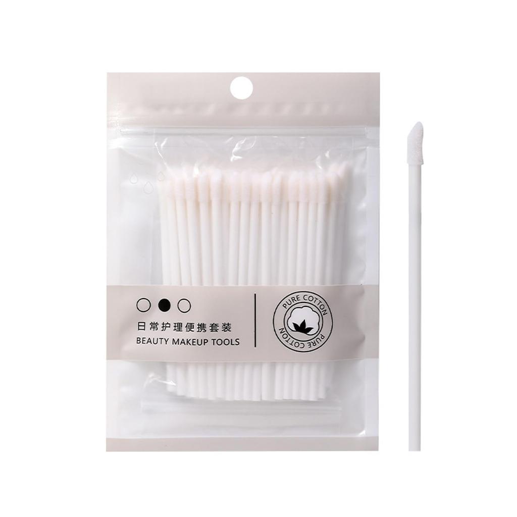 Akkerds of 100 Disposable Lip Hollow for Lip Professional Cosmetic Brushes 50-Piece/Set Brushes, Rods, Portable, Disposable, Brushing, Lipstick,