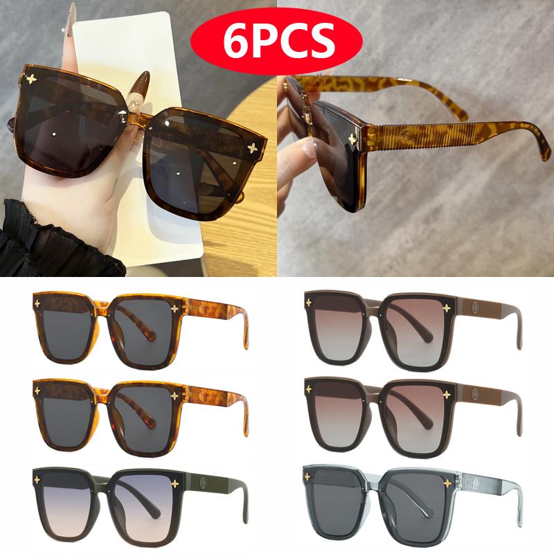 6pcs 3pcs Designer Sunglasses Women Retro Cat Eye Gradient UV400 Glasses Unisex Outdoor Fashion Sunshade Eyewear