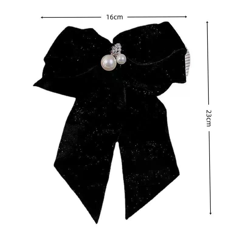 Fashion Temperament Velvet Bow Hairpin For Women Sweet Princess Headdress Back Of The Head Hair Clip New Year Hair Accessories