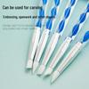 5-Piece Nail Art Silicone Dotting Pen Set for Polymer Clay & Rhinestones