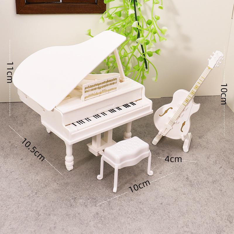 Miniature Dollhouse Grand Piano & String Instruments Set