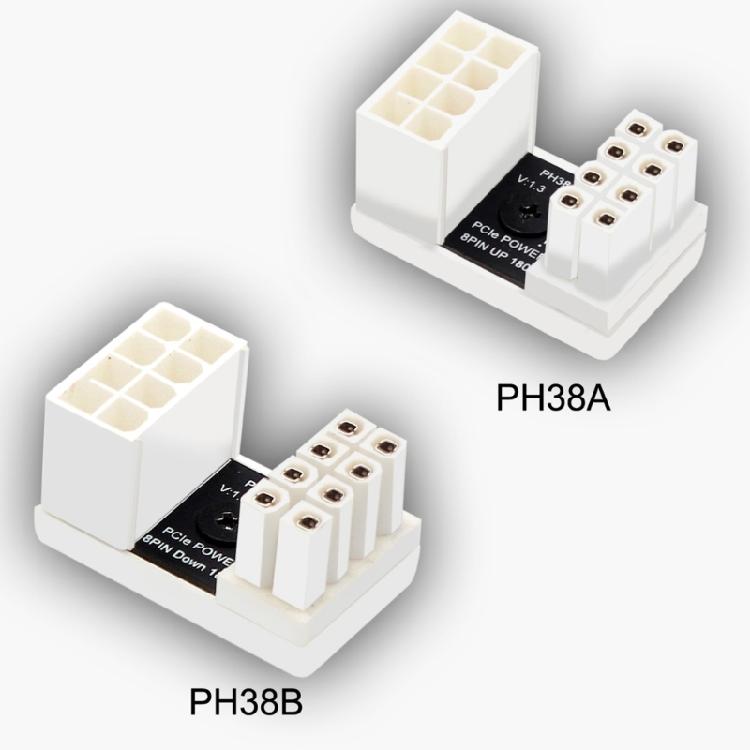 Adaptateur Coude ATX pour Connecteur d'Alimentation GPU Head PCI-E 6 broches 8 broches Demi-tour à 180 Degrés