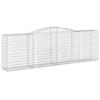 VidaXL Curved Gabion Baskets 7 Pcs 400x50x120/140 Cm Galvanized Iron, Gabion, Gabion Cage, Gabion Wall Basket, Wall 3147014