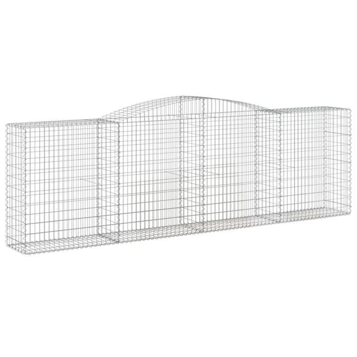 VidaXL Curved Gabion Baskets 7 Pcs 400x50x120/140 Cm Galvanized Iron, Gabion, Gabion Cage, Gabion Wall Basket, Wall 3147014