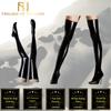 Unisex Black Rubber Latex Thigh High Long Socks  Fetish Stockings